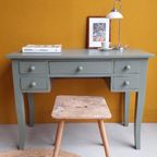 Brocante Vintage Antiek Nachtkastje, Lampet Kastje, Marmer thumbnail 24
