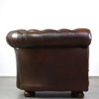 Prachtige Engelse Cognac Bruine Rundleren Chesterfield Fauteuil thumbnail 4