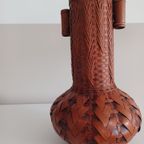Handgeweven Japanse Vaas. Bamboe. Vintage. Ikebana. thumbnail 5