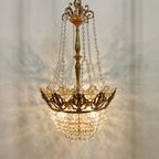 Kroonluchter Vintage Kristallen Hollywood Regency Hanglamp 1 thumbnail 2