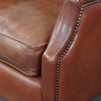 In Goede Staat Verkerende, Tijdloze En Correcte Comfortabele Rundleren Fauteuil/armchair thumbnail 7