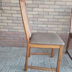 Vintage Set Van 4 Teakhouten Stoelen thumbnail 8