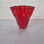 Vintage Zakdoek Ruby Glazen Vaas Design. thumbnail 8