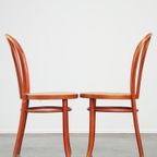 Super Charmante Set Van 4 Rode Vintage Thonet Design Bistrostoelen. thumbnail 4