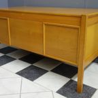 Large Blonde Wood Desk 1960S thumbnail 16