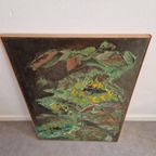 Mid Century Olieverf Op Linnen Schilderij Zonnebloemen thumbnail 12