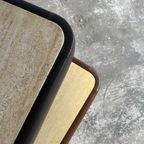 Vintage Leather And Travertine 2 Coffee Tables thumbnail 11