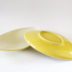 2 Mid Century Fris Edam Jubilant Service, 1958, Geel, Vintage Servies, Borden, Fruitbowl, Ellipse Ko thumbnail 2