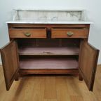 Vintage Antiek Dressoir Commode Ladekast Badkamerkastje Met Marmer Blad 101 thumbnail 6