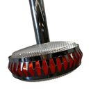 Vintage Chromen Ufo Luster / Hanglamp Met Oranje Accent thumbnail 3