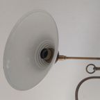 Vintage Messing Vloerlamp Met Metalen Emaille Kappen thumbnail 11