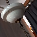 Vintage Metalen Franse Industriele Hanglamp. thumbnail 6