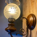 Vintage Wandlamp Met (Melk)Glazen Kap thumbnail 5