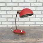 Jaren '50 Bureaulamp Rood / Messing thumbnail 2