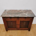 Vintage Frans Dressoir Commode, Ladekast Badkamermeubel Met Marmer Blad 212 thumbnail 5