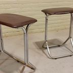 Set Van 2 Vintage Chrome En Vinyl Kruks Krukjes thumbnail 13