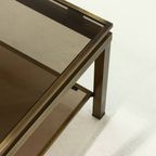 Two Tier Brass And Smoked Glass Coffee Table 1970s thumbnail 13