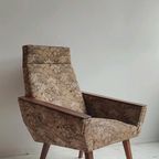 Vintage Geometrische Fauteuil Met Bloemenprint thumbnail 2