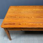 Antieke Pitch Pine Stoffen Tafel Met Twee Laden thumbnail 19