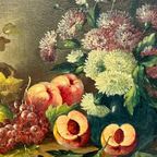 Josef Mansfeld (1819-1894). Stilleven Met Bloemen En Fruit. thumbnail 4