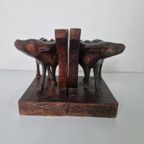 Balinese Art Deco Boekensteunen Karbauw Hout. thumbnail 7