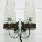 Chromen Vintage Wandlamp Glas & Hout thumbnail 7