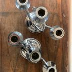 Art Deco 1930s Demeyere Chrome Candlesticks, Belgium thumbnail 11
