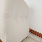 Vintage Deense Dyrlund Fauteuil Nieuw Gestoffeerd Off White thumbnail 4