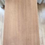 Vintage Houten Bureau Op Zwarte Poten Met Lade En Kastje thumbnail 2