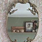 Antieke Messing Kuifspiegel Ovaal thumbnail 6
