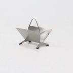 Brushed Steel Magazine Rack 1980S thumbnail 2