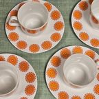 Retro Vintage Ontbijtservies Oranje (4 Persoons) thumbnail 7