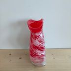 Vaas "Cranberry Sweet" Met Rood En Witte Wervelingen thumbnail 4