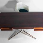 Zeldzame Vintage Mid-Century Executive Bureau Van Florence Knoll In Palissander Hout thumbnail 15