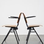 Set Van 4 Leuke Vintage Jaren ’60 Dutch Design Marko School/Kantine/Eetkamerstoelen Met Armleunin thumbnail 6