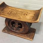 Vintage Antieke Houten Ashanti Kruk, Afrikaanse Kunst thumbnail 3