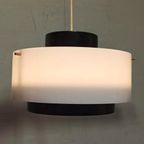 Vintage Mid Century Modern Hanglamp, Wit En Zwart thumbnail 9