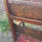 Vintage Brutalist Rocking Chair, Schommelstoel Met Tuigleer thumbnail 5