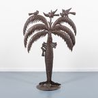 Mid-Century Wrought Metal Palm Tree / Standbeeld / Beeld By Atelier Marolles thumbnail 2