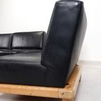 Brutalist Style Sofa Set In Black Leather thumbnail 6