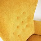 Vintage Artifort Theo Ruth Fauteuil Geel Nieuw Gestoffeerd thumbnail 5