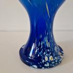 Mondgeblazen Vintage Blauwe Vaas Murano Stijl thumbnail 8