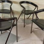 Set Van 4 Vintage Giannina Leren Stoelen, Arrben Italy thumbnail 3