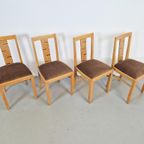 Set 4 Art Deco Eetkamerstoel Jaren 30 Stoelen Vintage Stoel thumbnail 6