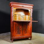 Brocante Hollandse Secretaire Kast – Begin 1900 – Rood thumbnail 2