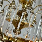 Art Nouveau Stijl Kroonluchter Hanglamp Vintage Staafjes Lamp Kristal Swarovski thumbnail 11