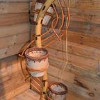 Retro Rotan Slanglamp Met 3 Planten Hangers thumbnail 4