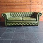 Groene Chesterfield Drie Zit Bank Van Springvale thumbnail 13