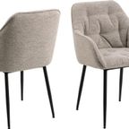 Harstad Eetkamerstoel - Set Van 2 - Beige thumbnail 6