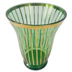 Art Deco Booms Groen Glas De Rupel Vaas Goud 1930’s thumbnail 2